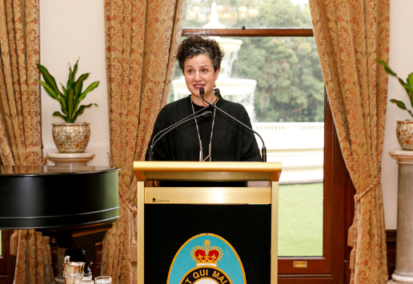 Teach For Australia teaching and leadership coach, Rebecca Ferretti, giving her speech entitled, Teaching is Joyous, to celebrate TFA's 15 year anniversary.