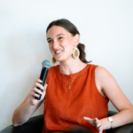 TFA Alum Darcy speaking at an event in WA